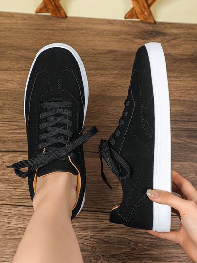 Classic Casual Sneakers, Flat, Comfortable And Durable, No Prints, Suitable For All Seasons, Ideal For Daily Wear, Commuting, Traveling, Holiday Gifts, Available In Large Sizes And Couple Styles