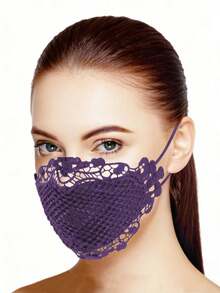 女士性感蕾丝面罩，可调节耳带，美观性感，可水洗重复使用。我们的蕾丝面罩采用轻盈的聚酯纤维制成，确保透气性。 - 彩色 - 查看 6
