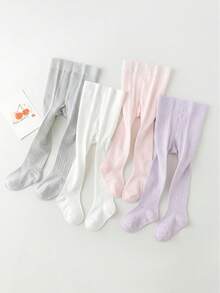 Bộ 4 chiếc quần legging thoáng khí cho bé gái, nhẹ, mềm mại, chống muỗi, thích hợp cho mùa hè. - Nhiều màu - Xem 9