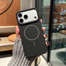 Ốp điện thoại màu đen thời trang, có nam châm lỏng, lỗ lớn, thích hợp làm quà sinh nhật và Giáng sinh cho các cặp đôi, bạn gái, con gái, bạn trai, thanh thiếu niên. - màu đen - Xem 1