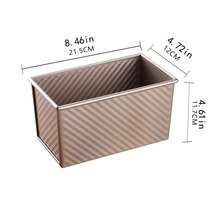 1pc Gold Carbon Steel Non-Stick Toast Mold, Wavy Design With Lid & Vent Holes, Low Sugar Washable High-Temperature Resistant Bread Baking Tool - Gold - View 7