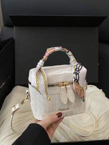 2026 New Fashionable Niche Design Silk Scarf Shoulder Crossbody Bucket Bag, Versatile Summer Handbag For Women - Multicolor - View 12