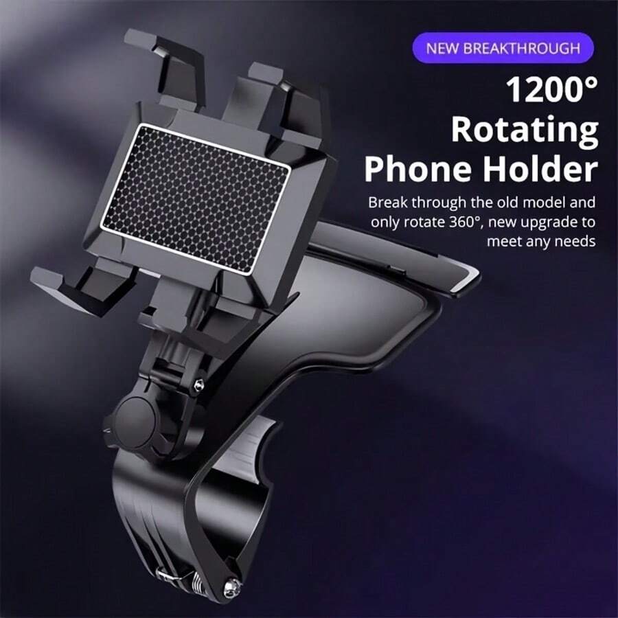 New Car Phone Holder With Parking Plate Design, Multifunctional Foldable, Made Of ABS Material, Waterproof, Suitable For Various Mobile Devices, Including Fixing Clip - A - View 1