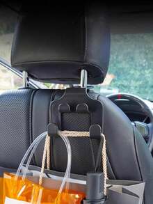 1pc/2pcs Universal Auto Seat Headrest Hook Storage Hanger Car Vehicle Back Seat Organizer Holder Car Mobile Phone Holder Car Interior Accessories - A - View 4