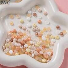 3*6毫米玻璃算盘珠，扁平圆形糖果色，孔径1.3毫米，DIY串珠工艺材料 - 彩色 - 查看 24