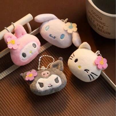 SANRIO Đồ chơi nhồi bông trẻ em Melody và Kurumi, đồ trang trí treo, Cinnamon, móc khóa mèo KT, phụ kiện, trang sức tự làm, đồ trang trí túi xách, đồ trang trí treo, quà sinh nhật, quà tặng tiệc tùng.