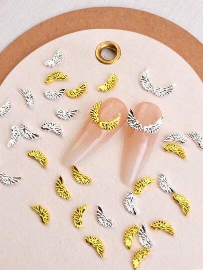 20 chiếc phụ kiện trang trí móng tay bằng hợp kim, thiết kế cánh kim loại tối giản dễ thương, đa năng, phù hợp cho cả nam và nữ, thích hợp sử dụng hàng ngày, ngày lễ và khi đi làm.