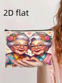 A Fashionable Handbag, Suitable For Grandma's Selfies, Lightweight With Zipper, Designed For Cosmetics, Suitable For Travel And Daily Use, - Multicolor - View 5