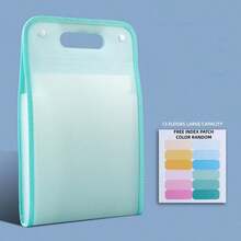 1pc Vertical File Folder, A4 13-Layer Accordion File Organizer, Portable Minimalist Document Bag, Student Subject Divider, Transparent Multi-Layer Expandable Handle File Folder, Large Capacity Exam Paper/Document Storage, Suitable For Office & School (Free Random Color Label Stickers Included) - Sets - View 13