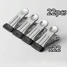 重型不锈钢衣夹，带蓝色防滑手柄 - 防锈多用途夹子，适用于洗衣、厨房、手工制作和家居收纳 - 多色 - 查看 18