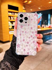 1pc New Transparent Star Pattern Card Slot Protective Case Compatible With IPhone 16 Pro Max/17 Pro/17 Pro Max/17/16/16 Pro/16 Plus/15 Pro Max/15 Pro/15 Plus/15/14 Pro Max/14 Pro/14/13 Pro/13/12 Pro/12/11/XS/XMax/8 Plus/7, Shockproof Phone Case, Suitable As Gift For Family, Holiday, Friends, Birthday, Girlfriend, Boyfriend Or Personal Use - Multicolor - View 4