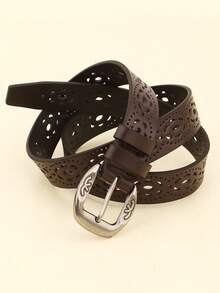 1条/2条装女士镂空扣腰带，2.8厘米宽，经典时尚款式，适合搭配牛仔裤、连衣裙、休闲裤 - 彩色 - 查看 4