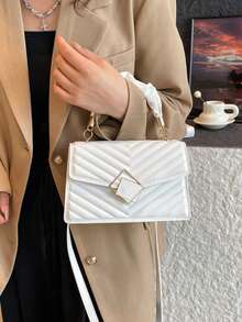 Túi xách thời trang màu trơn, kiểu dáng xếp ly, túi mây, túi xếp nếp, họa tiết da cá sấu, dung tích lớn, túi xách nữ thời trang phù hợp để đi mua sắm, đựng ví, đi chợ, dành cho phụ nữ trẻ, sinh viên đại học, cô dâu mới cưới, người làm văn phòng. Thích hợp cho công sở, đại học, đi làm, kinh doanh, đi làm hàng ngày, hoạt động ngoài trời, du lịch và dã ngoại. - trắng - Xem 2