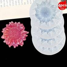 4pcs Sunflower Molds, Silicone Molds For Soap, Candle, Resin, Clay Crafts, Handmade Candle Making - 4 Sunflowers - View 5