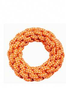 磨牙玩具，棉绳，甜甜圈，宠物狗，打结玩具，耐咬，手工编织狗咬绳 - 彩色 - 查看 10