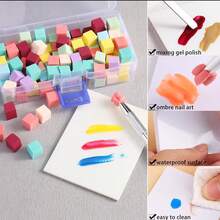 400pcs Assorted Multi-Color Mini Nail Sponges, Nail Art Sponges For Gradient Nail Design, Square Nail Sponge Applicator, Professional Nail Salon And Home Use - Multicolor - View 3