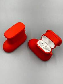 1 pieza Funda de silicona para auriculares Bluetooth, compatible con Apple Pro 2/3/4, Funda protectora compatible con auriculares inalámbricos Apple de 2da/3ra/4ta generación - Rojo - Ver 2