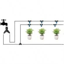 Kit de conector rápido de riego de primavera, hecho de material plástico de alta calidad y duradero, adecuado para tuberías de riego de 1/4 de pulgada, equipado con cabezales de goteo de vórtice ajustables, adecuado para sistemas de riego de jardín, patios y céspedes - Kit de riego - Ver 6