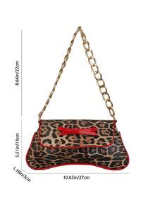 Túi xách F.FAN.BAGS, kiểu dáng tối giản hiện đại, họa tiết da báo phối màu tương phản. Túi xách gấp gọn, túi đeo chéo, túi đi làm, thích hợp cho các hoạt động ngoài trời, mua sắm, công sở, tụ họp, hẹn hò, những chuyến đi ngắn, v.v. Màu sắc: Đỏ đô. - Đỏ - Xem 5