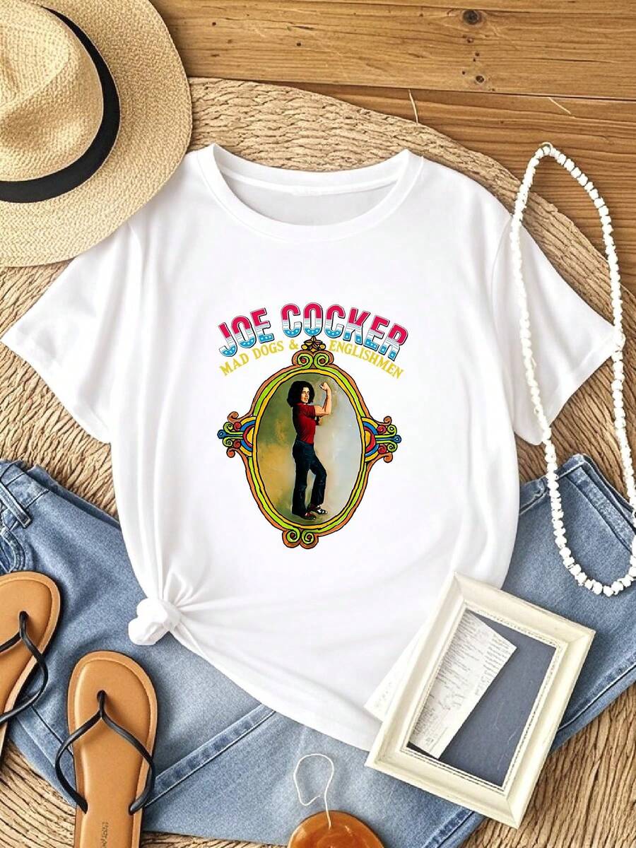 Camiseta de mujer con estampado "Mad Dogs & Englishmen" Camiseta Joe Cocker "You Are So Beautiful" Chris Stainton - Blanco - Ver 1