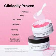Pink Peptides Collagen Hydrogel Eye Patch, 60 Under Eye Patches For Puffy Eyes And Dark Circles, Korean Skin Care, Moisturizing And Soothing, Suitable For Daily Use, Women, And Gift H813 - Pink and White - View 5