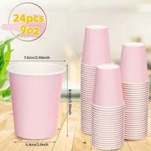 10/20 Plastic Shot Glasses, 2 Oz Mini Party Cups, Pink Paper Cups, Gradient Pink Party Cups, Coffee Cups, Coffee Tea Drinks, Hot And Cold Drinks, Festivals, Picnics, Parties, Weddings, Home Kitchen, Office, Reusable Mother's Day Party Supplies - Multicolor - View 1