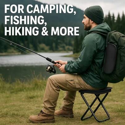 Folding Travel Chair - Compact Adult Seat, 120KG Load Capacity, Suitable For Camping, Fishing And Outdoor Use, Easy To Install, Stable And Non-Rocking, Camping Chair | Durable Structure, Camping Gear, Portable Seat, Sturdy And Durable, Lightweight Design