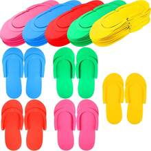 24 双一次性泡沫修脚拖鞋 - 无香味通用人字拖，适用于足部护理、美甲沙龙、水疗中心、淋浴间和海滩。 - 彩色 - 查看 7