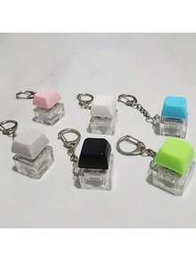 四合一键盘减压钥匙扣，键盘减压手指摇铃玩具，减压礼物，理想的生日礼物，派对礼品 - 彩色 - 查看 4