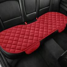 1 pieza Nuevo cojín de asiento de coche con patrón de rombos, rectangular largo trasero, material esponjoso, cómodo y cálido, fácil instalación, adecuado para todas las estaciones y varios modelos de automóviles - Almohadilla larga con cuadrícula romboidal - Ver 2