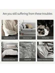 1 件装双面宠物毛发清洁刷，可重复使用衣物除毛器，多功能清洁工具，适用于家具、沙发、地毯和猫狗毛发 - 多色 - 查看 4