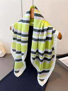 1条青柠绿斜纹缎面方巾，四季皆宜，适合日常出行、旅行、婚礼派对等场合，男女通用，可作头巾、发带、头巾、户外防晒配饰，为您的造型增添亮点。 - 彩色 - 查看 10