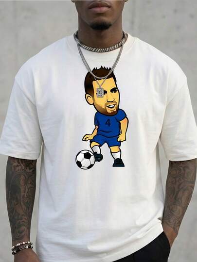  2026 FIFA World Cup Mascot Printed Men's Plus - Size T - Shirt, 100% Pure Cotton Breathable & Comfortable Essential For Cheering On Your Team