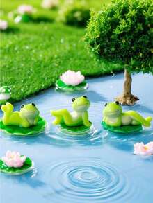 1pc Random Creative Frog Figurines, Dynamic Elements For Micro Landscape, Cute Desktop Room Decor - Animal - View 11