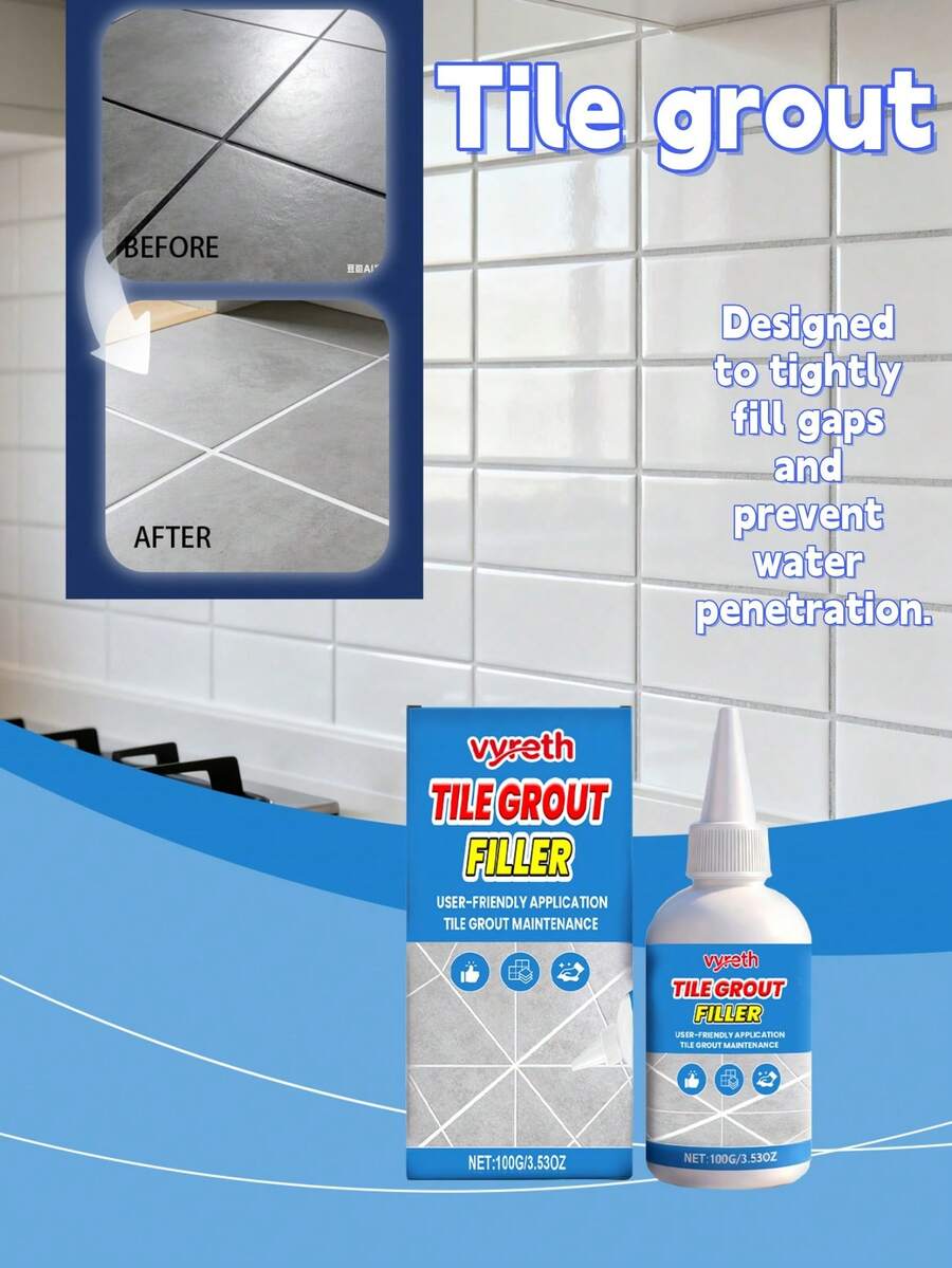 Tile Grout, Mold-Resistant Grout For Kitchen, Bathroom Floor Tiles, Wall Tile Caulk