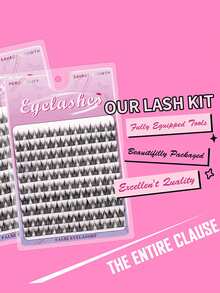 100片欧美风假睫毛，卡通眼型，大容量分段式，打造慵懒浓密纤长妆效，性感亚洲风情，可重复使用 - 查看 5