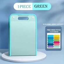 1pc Vertical File Folder, A4 13-Layer Accordion File Organizer, Portable Minimalist Document Bag, Student Subject Divider, Transparent Multi-Layer Expandable Handle File Folder, Large Capacity Exam Paper/Document Storage, Suitable For Office & School (Free Random Color Label Stickers Included) - Sets - View 9