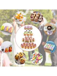 Clear Acrylic Round Cupcake Stand, Wedding Cupcake Tower Stand, Dessert Table Cupcake Display Stand, Birthday Party Cupcake Tiered Holder - Clear - View 7