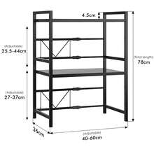 2/3 Tier Extendable Microwave Oven Rack Heavy Duty Kitchen Storage Shelf Stand UK - A - View 1