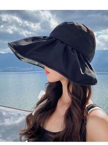 2026春夏款大帽檐黑色防紫外线遮阳帽，UPF50+，可调节魔术贴绑带，遮阳 - 彩色 - 查看 2