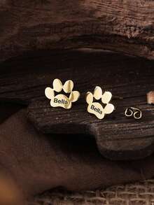 1 pièce Boucles d'oreilles personnalisées avec empreinte de patte d'animal de compagnie, bijoux de mode créatifs pour femmes, cadeau mignon pour tous les jours, accessoires pour animaux, cadeau pour fille, cadeau d'anniversaire pour femme, argent, à la mode, coloré, rétro, minimaliste, Y2K, personnalisé, unique, cadeau idéal pour lui, cadeau idéal pour elle, petit ami, petite amie, papa, maman, famille, amis, anniversaire, graduation, bal, fête - Multicolore - Voir 5
