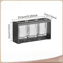 Black 3/4 Cup Rack [With Drainage] Countertop Cutlery Storage Rack Kitchen Cutlery Shelf - Black - View 6