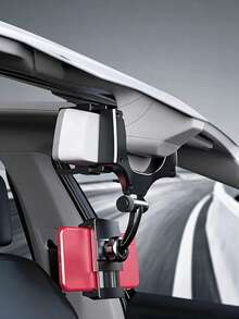 360°旋转后视镜车载手机支架 - 通用智能手机支架，带可调节臂，抓力强劲，防滑设计，适用于4-6.5英寸手机，GPS导航支架，通用导航支架夹 - 後視鏡支架 - 查看 4