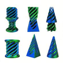 3pcs/Set 3D Printed Impossible Pyramid, Spacecraft Sculpture, Cone Pressure Relief Toy, Impossible Cylinder Anxiety Relief Toy, Surprising Impossible Spacecraft Desktop Decor Toy - Multicolor - View 8
