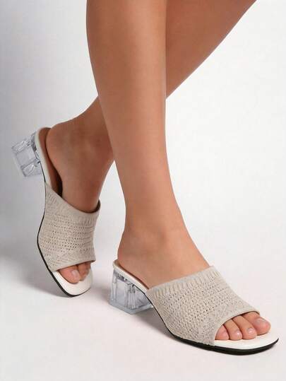 2026夏季新款韩版单带中跟时尚女凉鞋