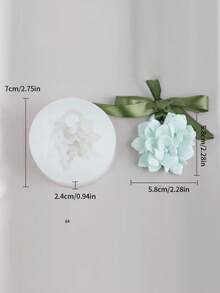 1个3D绣球花造型硅胶蜡烛模具，DIY环氧树脂香石石膏硅胶模具 - A-白色 - 查看 2