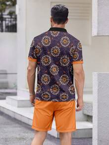 Bộ áo polo và quần short nam phong cách retro thường ngày dành cho kỳ nghỉ. - Nhiều màu - Xem 4