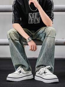 男士时尚百搭休闲厚底运动鞋 - 白色 - 查看 6