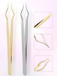 One Professional, High-Quality, High-Precision Stainless Steel Eyebrow And Eyelash Tweezers, Suitable For Facial Hair, Ingrown Hair, Eyelash Extensions, Eyelash Lengthening, And Eyelash Shaping. - Multicolor - View 7