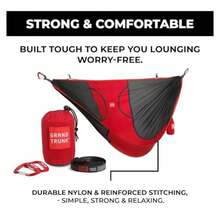 Grand Trunk ROVR - Silla hamaca colgante - Superligera y plegable con correas de suspensión de 10 pies nailon duradero para paracaídas para camping patio trasero y viajes azul marino/océano - azul marino Navy / Ocean Blue - Ver 3